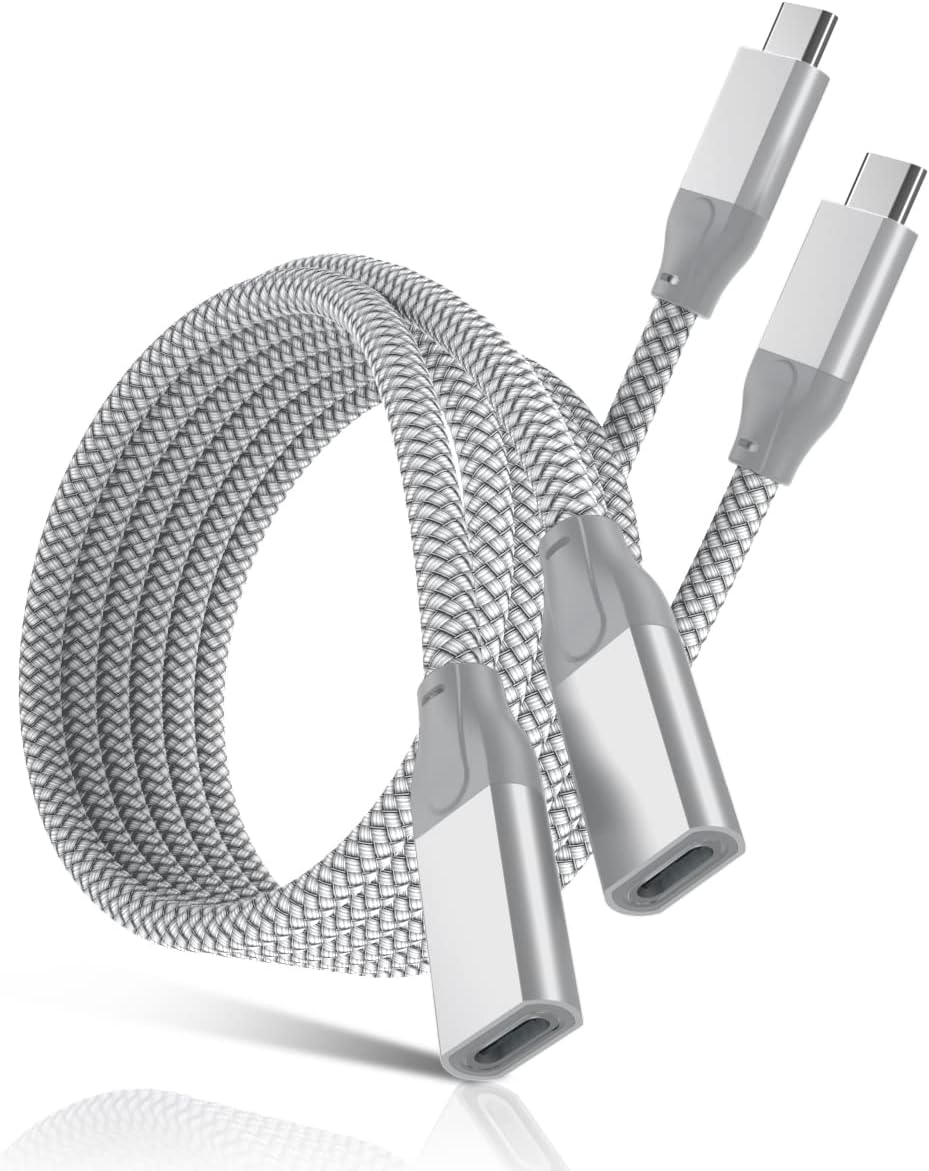 Кабель-подовжувач BASESAILOR Type-C to Type-C USB3.1 Gen2 10Gbps 100W 2м Silver