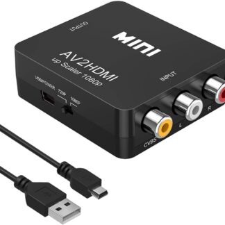 ​Конвертер AV на HDMI, RCA HDMI з додатковим живленням USB чорний (AV2HDMI)
