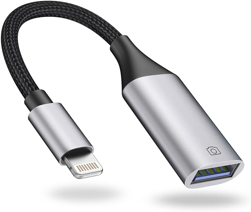 Адаптер-перехідник IVSHOWCO Lightning to USB OTG 0.12м сірий