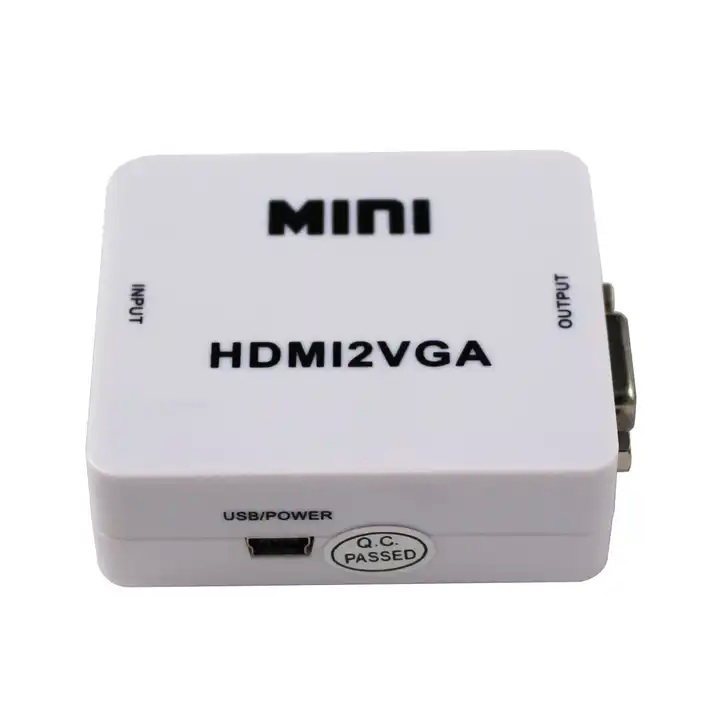 Конвертер HDMI на VGA зі звуком та зовнішнім живленням, 1080p білий (HDMI2VGA)