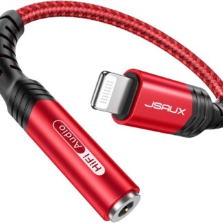 Адаптер JSAUX Lightning to 3.5mm [Apple MFi Certified] 0.18 см red