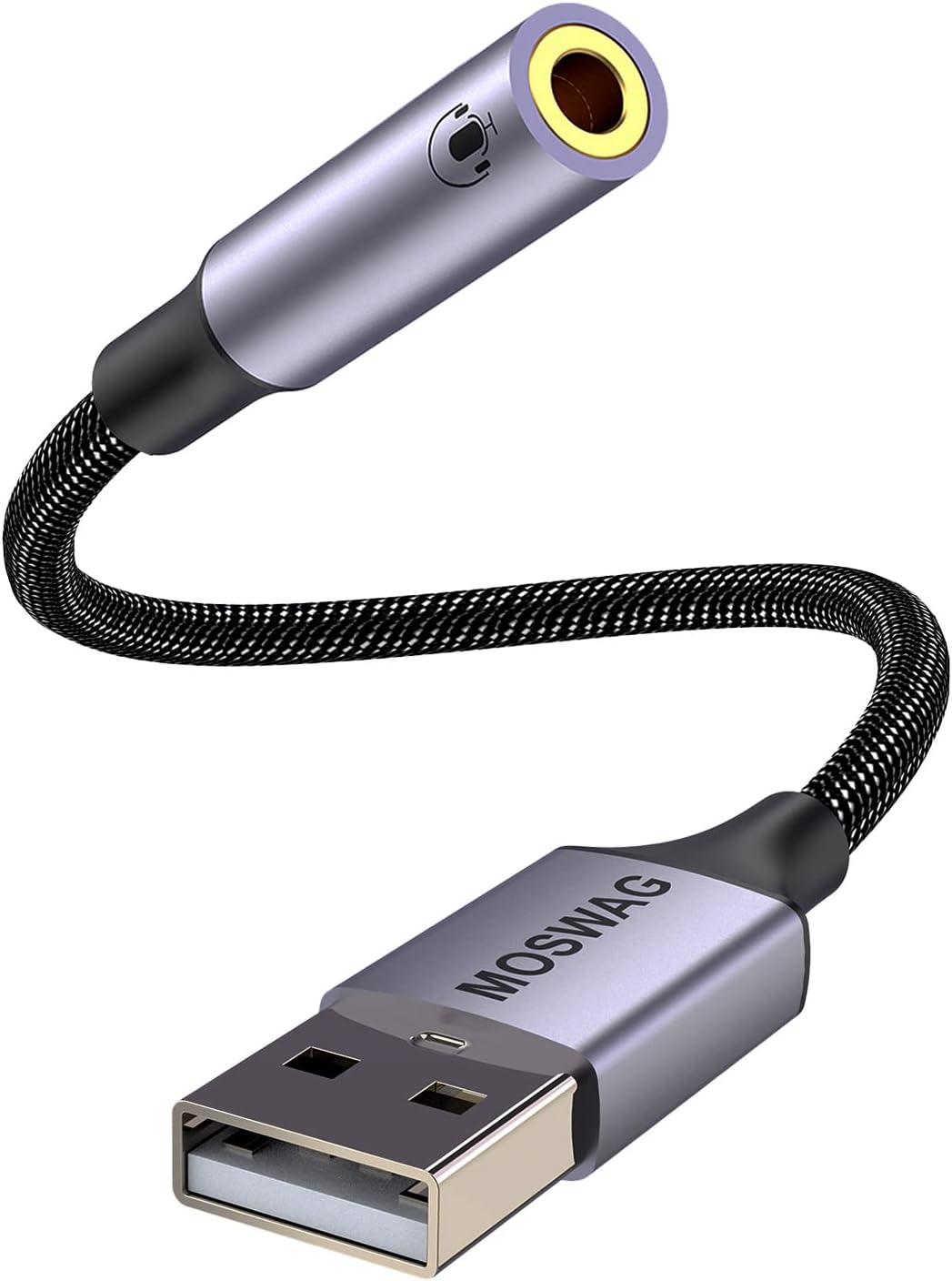 Кабель MOSWAG USB to AUX 0.2м silver