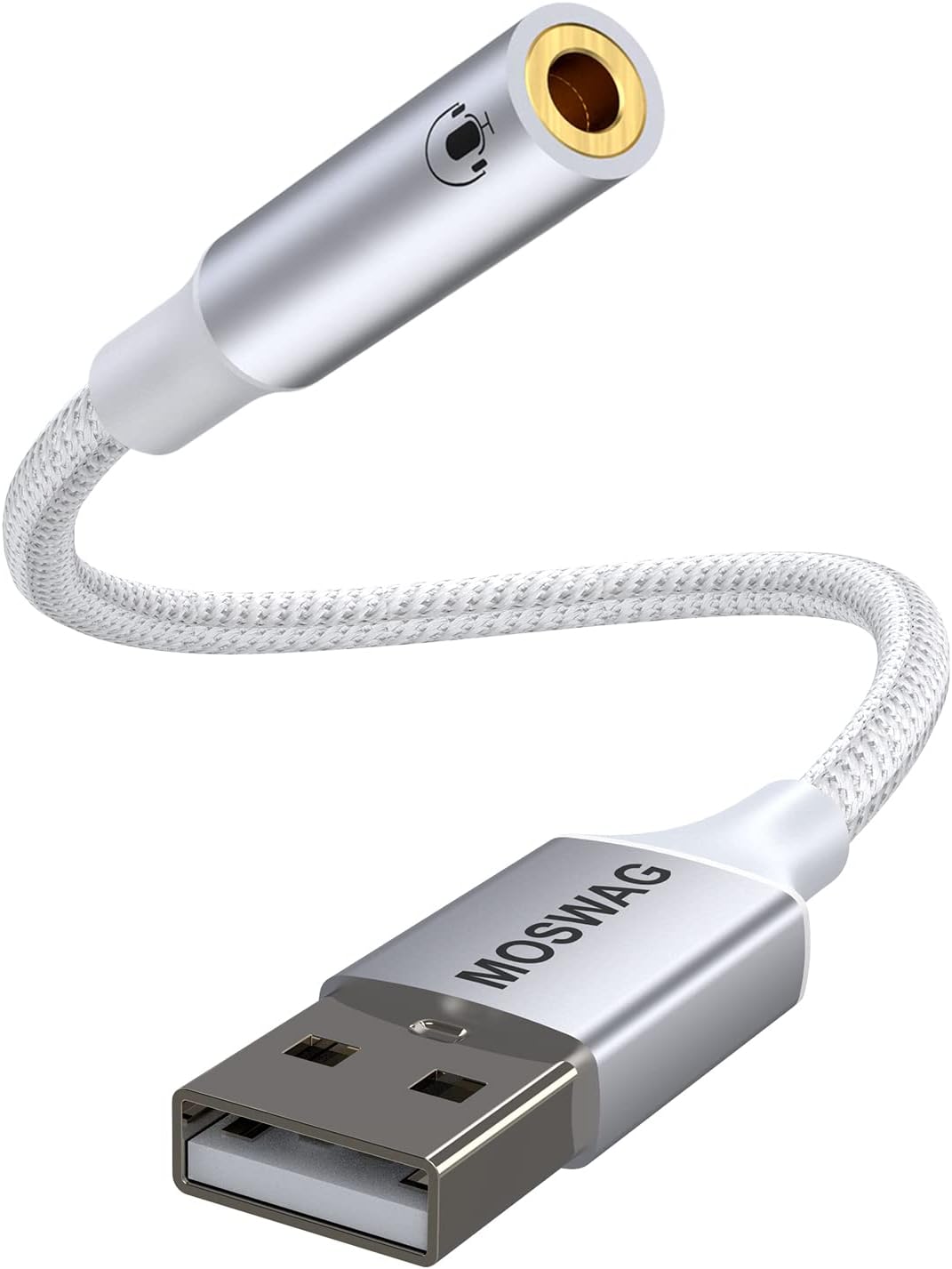 Кабель MOSWAG USB to AUX 0.2м white