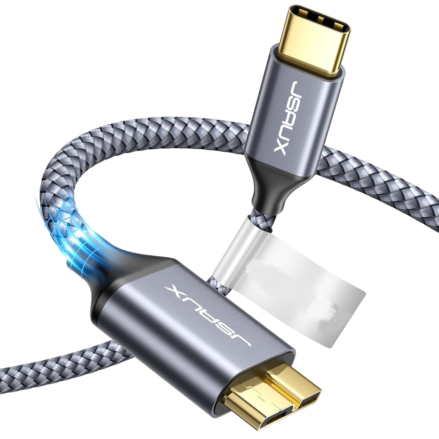 Кабель JSAUX USB 3.0 Type C Male to Micro B Male 2м grey