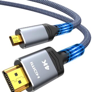 ​Кабель Highwings microHDMI to HDMI 2.0 4K@60Hz 3м сірий