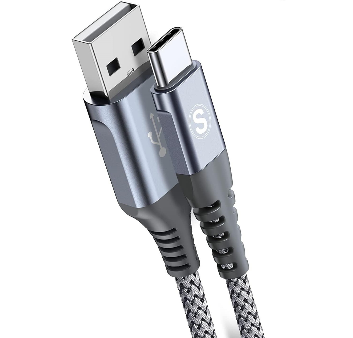Кабель sweguard Type A to Type-C USB2.0 3.2А 2м сірий