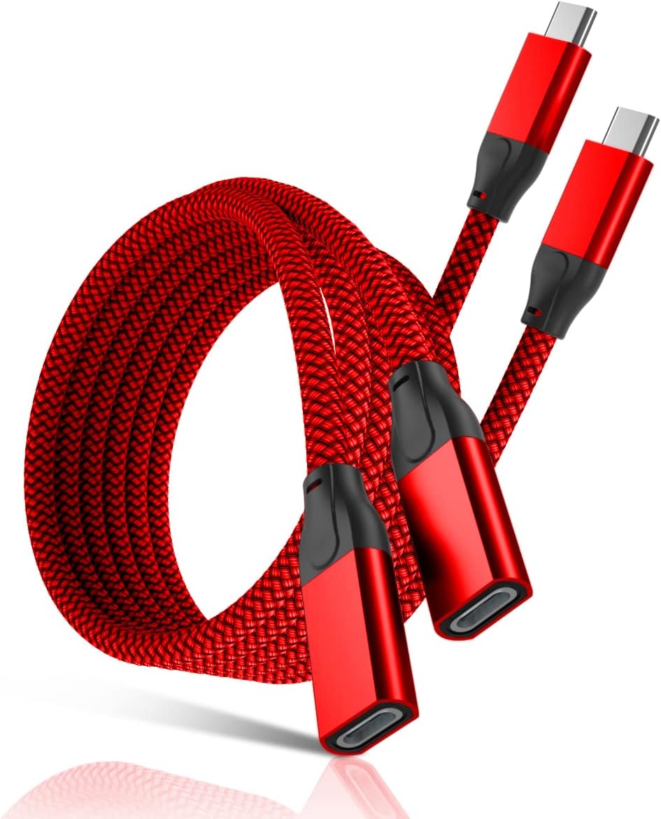 Кабель-подовжувач BASESAILOR Type-C to Type-C USB3.1 Gen2 10Gbps 100W 1м Red