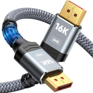 Кабель Highwings Displayport v2.1 16K @ 60Hz, 8K @ 120Hz1.8м сірий