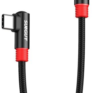 ​Кабель SUNGUY Type A to Type-C USB2.0, 3.6A, 0.3м чорний