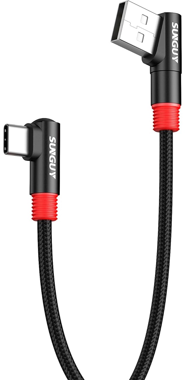 Кабель SUNGUY Type A to Type-C USB2.0, 3.6A, 0.3м чорний