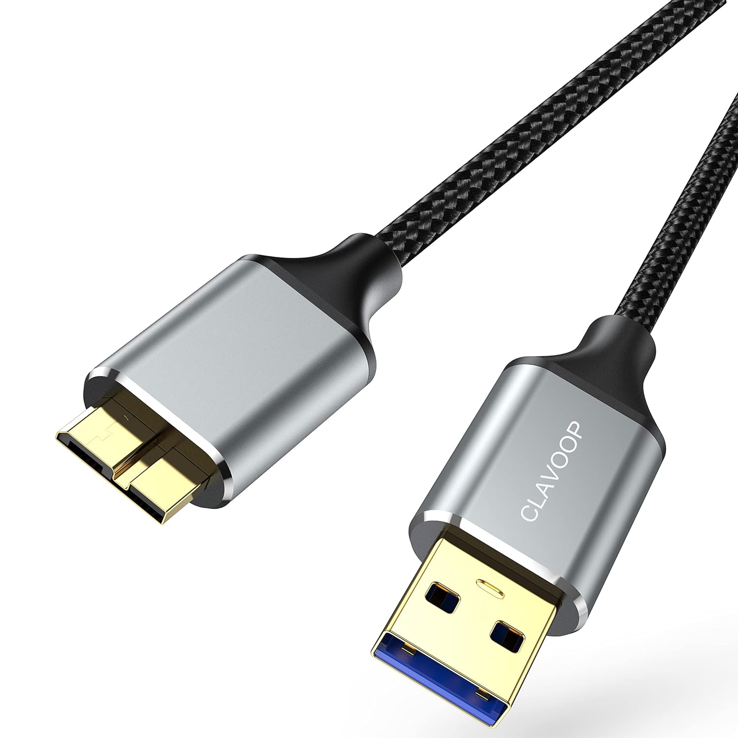 Кабель CLAVOOP USB 3.0 Type A Male to Micro B Male 0.45м