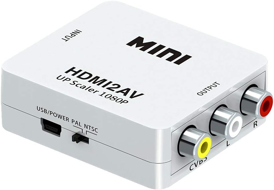 Конвертер HDMI в RCA AV з додатковим живленням USB білий (HDMI2AV)