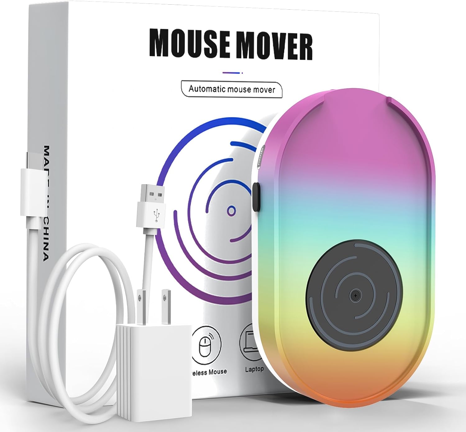 Вігглер клікер шейкер симулятор для миші ERGOPOLLO Mouse Mover Jiggler rainbow