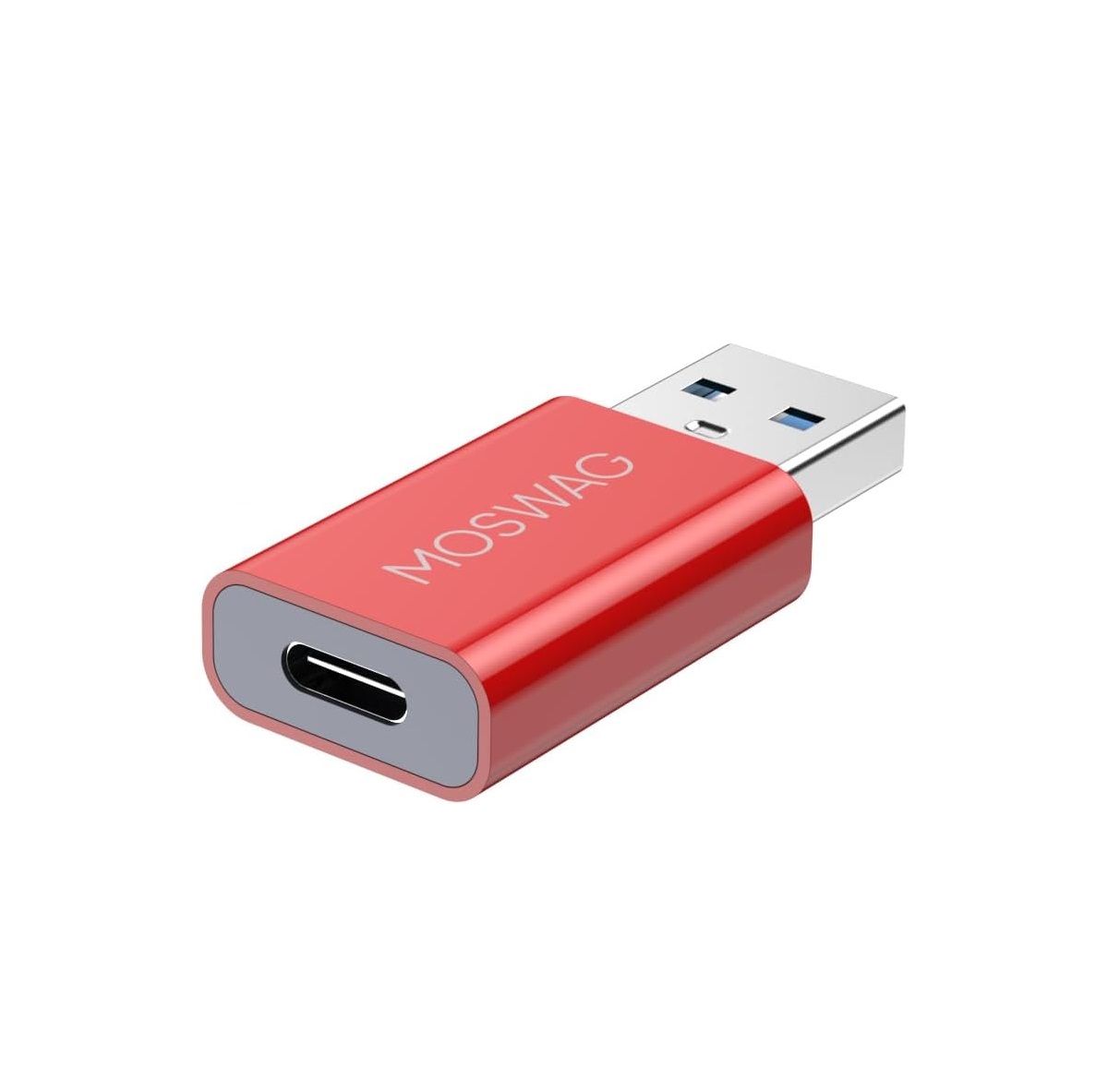 Адаптер-перехідник MOSWAG Type-C to USB 2.0 480Mbps 3A red