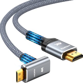 Кабель Highwings miniHDMI to HDMI 2.0 4K@60Hz 18Gbps Bi-Directional 90 Degree Up Angle 1м