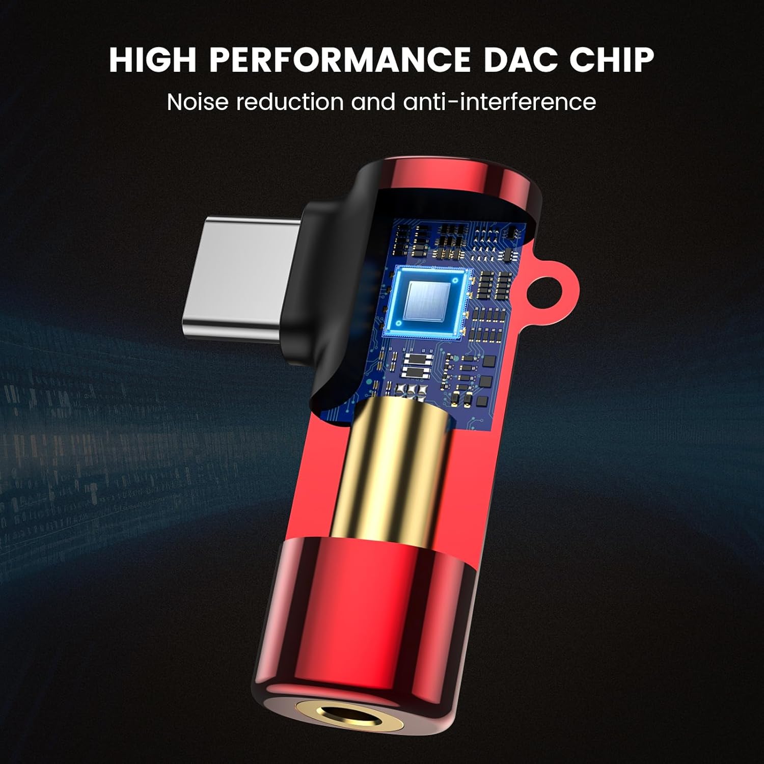 Адаптер MOSWAG USB Type C на 3.5мм red - Зображення 2