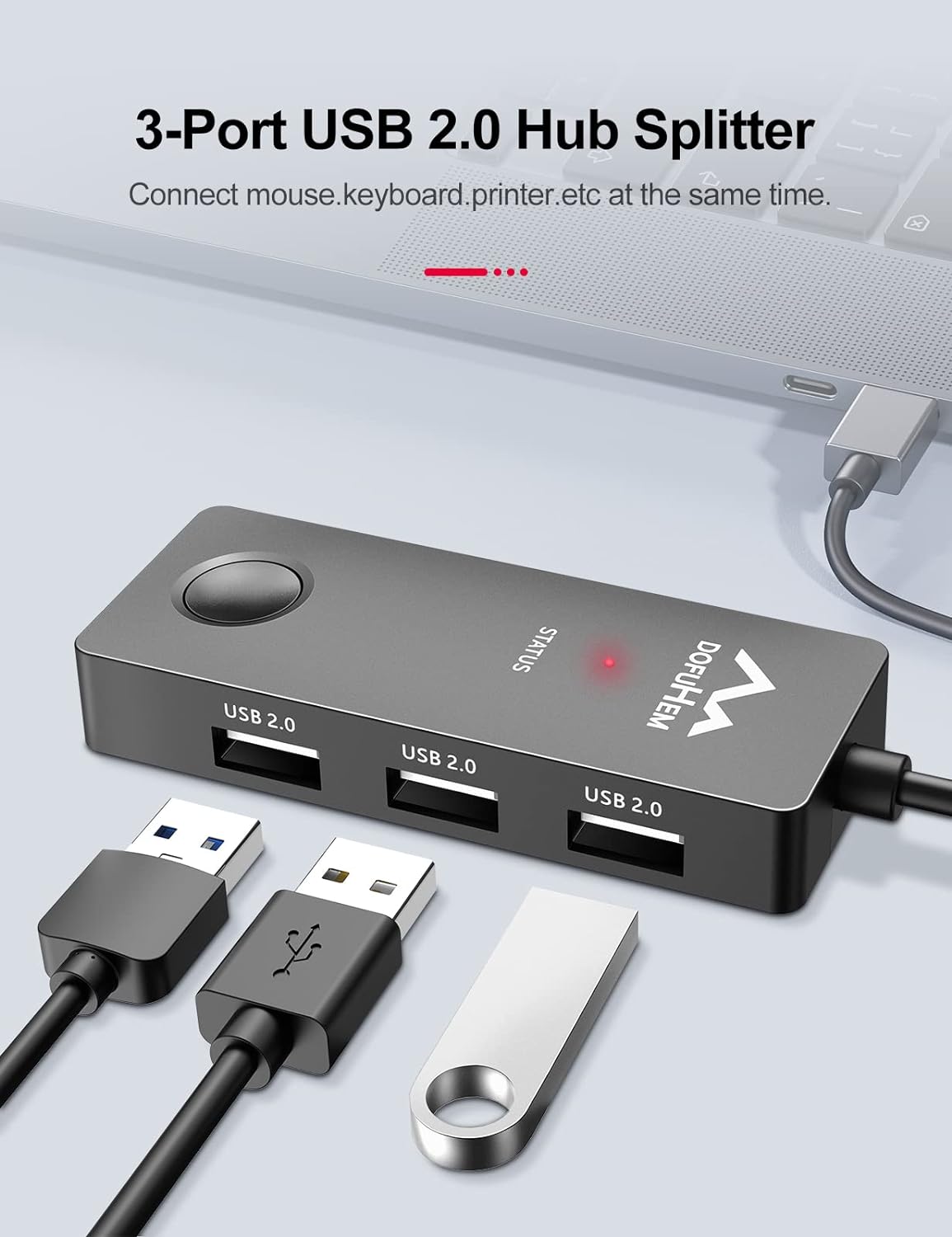 Вігглер клікер шейкер симулятор для миші Dofuhem MJUE Mouse Mover Jiggler з USB хабом - Зображення 2