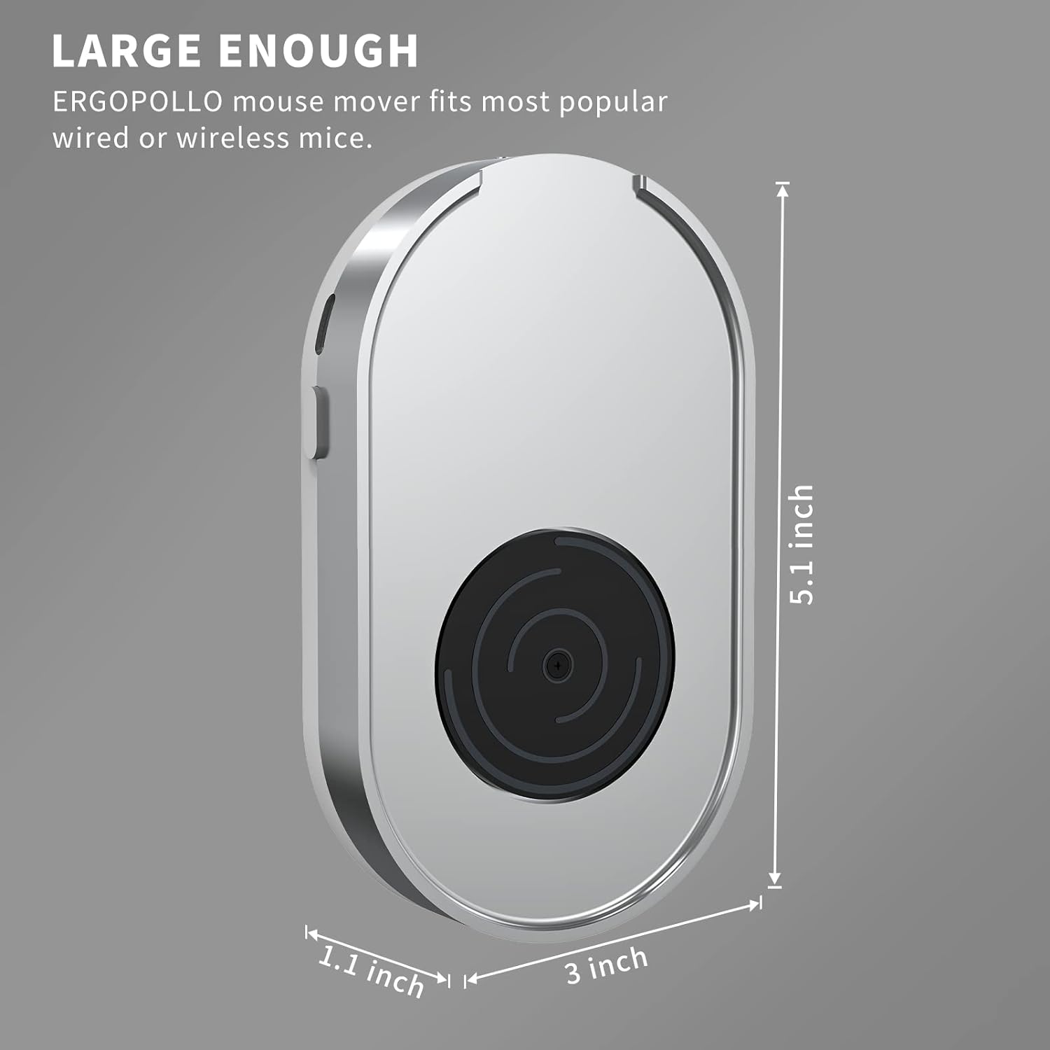 Вігглер клікер шейкер симулятор для миші ERGOPOLLO Mouse Mover Jiggler silver - Зображення 2