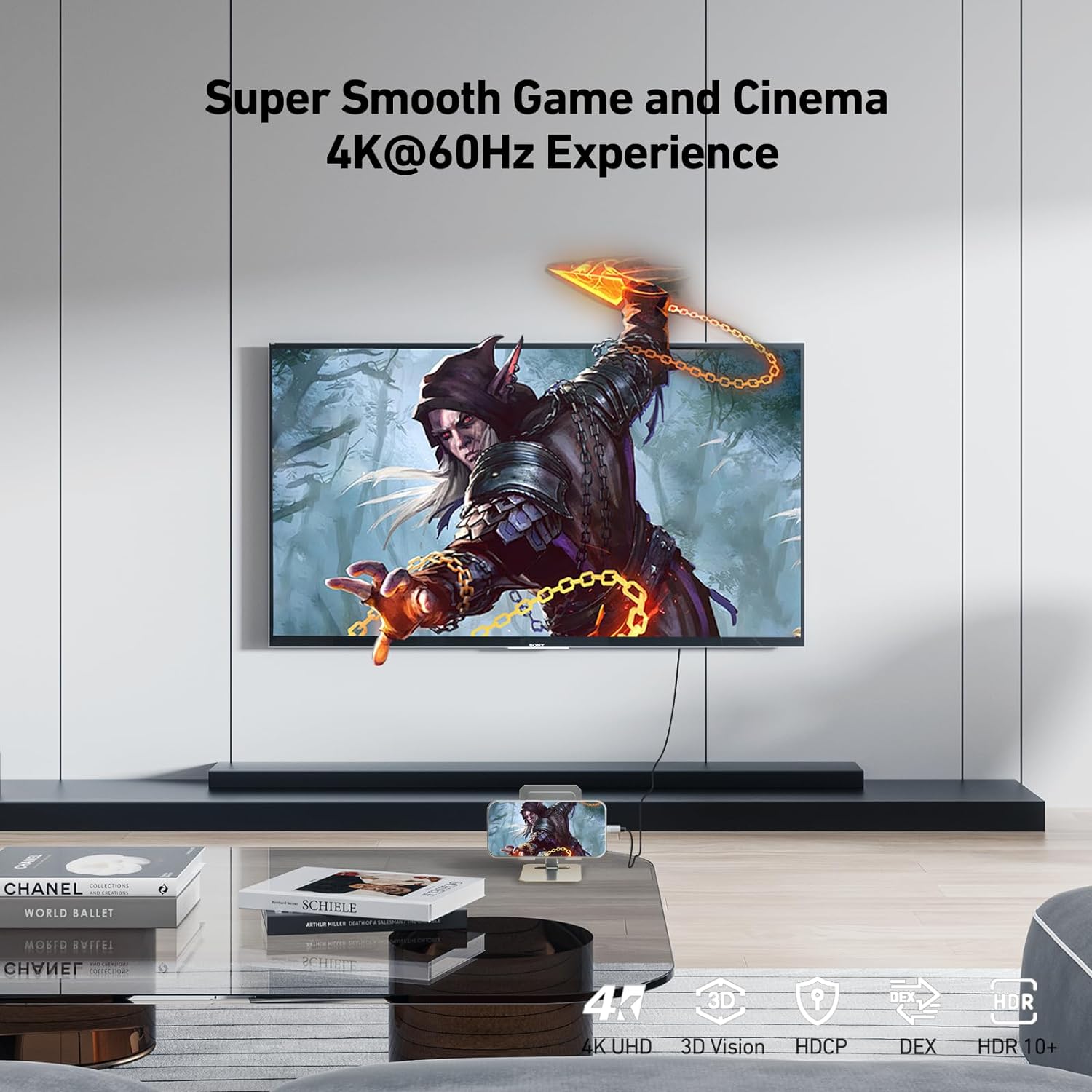 Кабель BENFEI USB C to HDMI 4K@60Hz 1.8м - Зображення 2