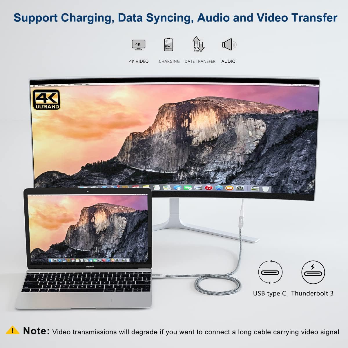 Кабель-подовжувач BASESAILOR Type-C to Type-C USB3.1 Gen2 10Gbps 100W 2м Silver - Зображення 3