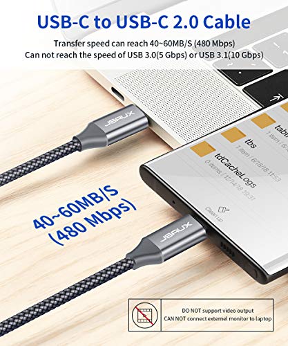 Кабель JSAUX CTCKJ-3A Type-C to Type-C USB2.0 60W 2м Gray - Зображення 3