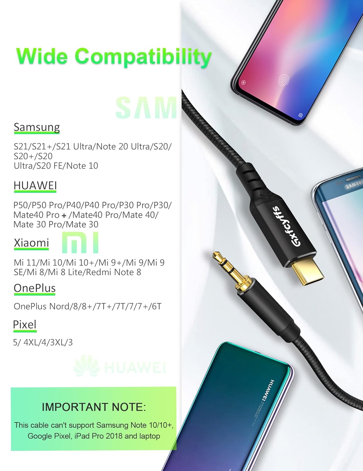 Кабель Gxfcyffs USB Type C to AUX 1м - Зображення 3