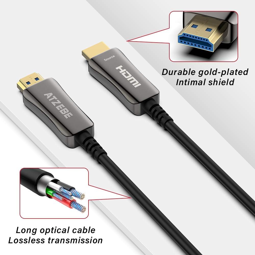 Кабель ATZEBE LHC-B50 HDMI to HDMI 4K 60Гц 50м Чорний - Зображення 4