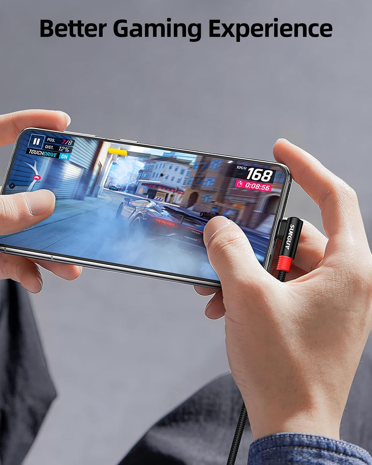 Кабель SUNGUY Type A to Type-C USB2.0, 3.6A, 0.3м чорний - Зображення 3