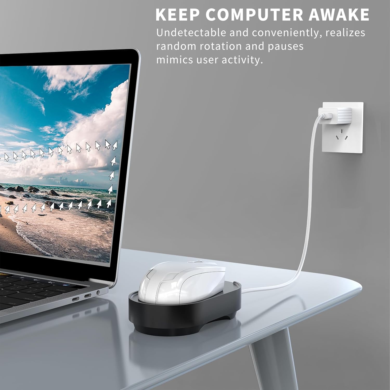 Вігглер клікер шейкер симулятор для миші ERGOPOLLO Mouse Mover Jiggler black - Зображення 3