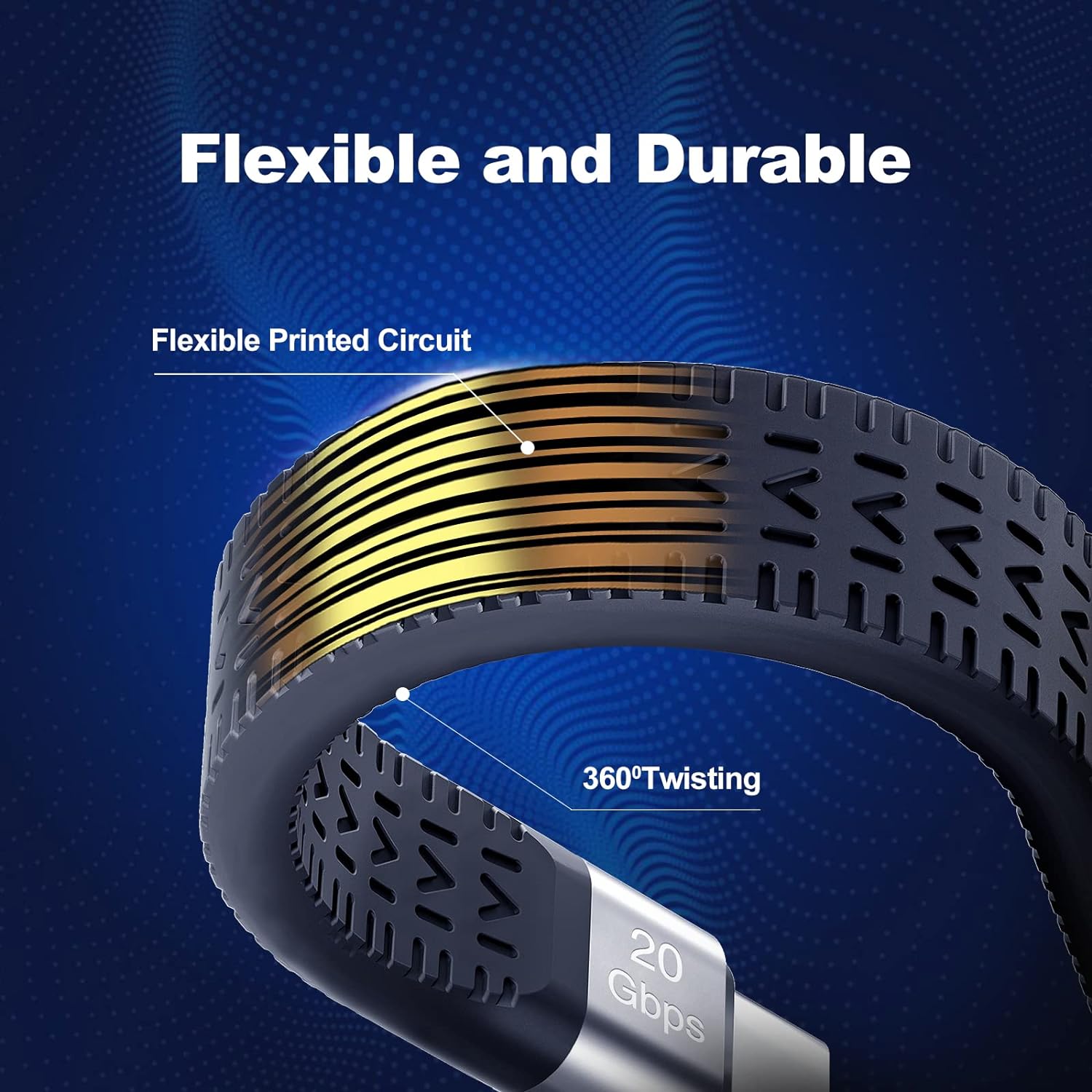 Кабель RIXMIE USB-C 100Вт, 4K Video, 20Gbps, 0.12м - Зображення 5