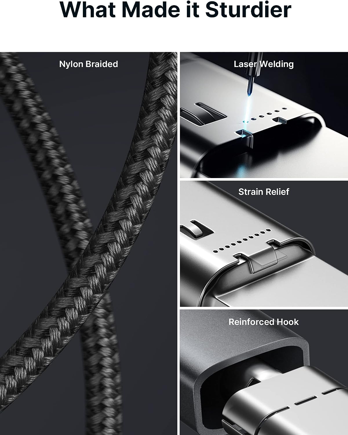 Кабель JSAUX Type-C to Type-C 100W 2м Grey - Зображення 5