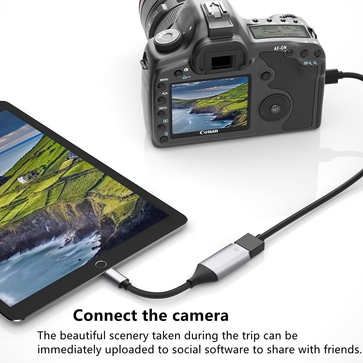 Адаптер-перехідник IVSHOWCO Lightning to USB OTG 0.12м сірий - Зображення 6