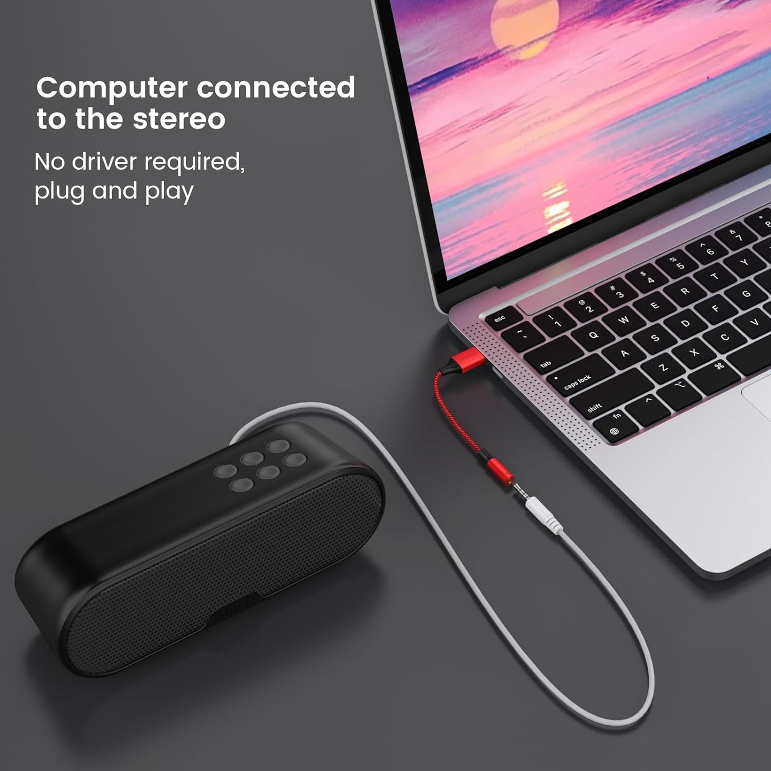 Кабель MOSWAG USB to AUX 0.2м red - Зображення 5