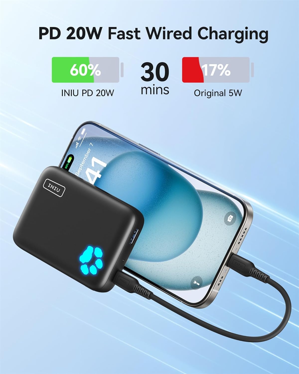 УМБ Powerbank INIU for Magsafe Portable Charger, 10000mAh 20W PD (BI-B43) - Зображення 5