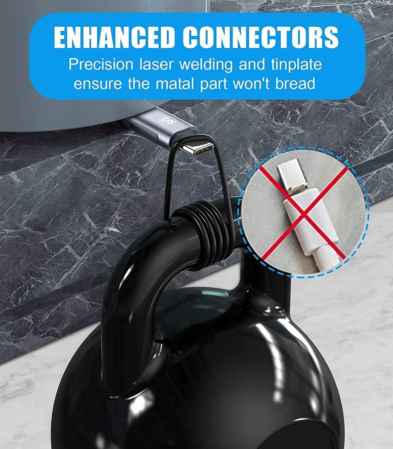 Кабель sweguard Type A to Type-C USB2.0 3.2А 2м сірий - Зображення 5