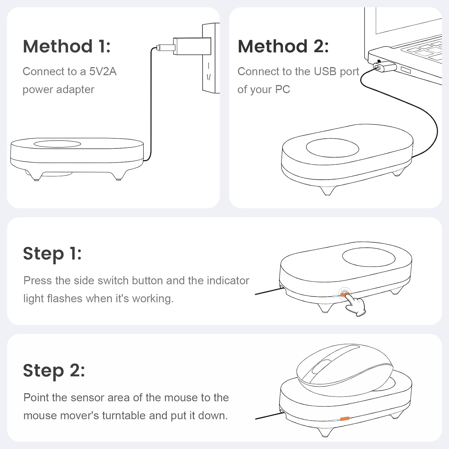 Вігглер клікер шейкер симулятор для миші Vaydeer Mouse Mover Jiggler - Зображення 5