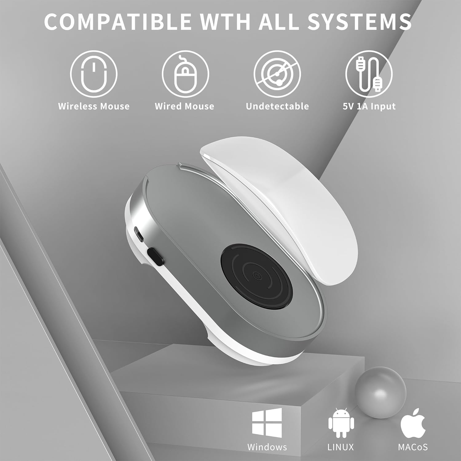 Вігглер шейкер симулятор для миші Jerryrun Mouse Jiggler silver - Зображення 5