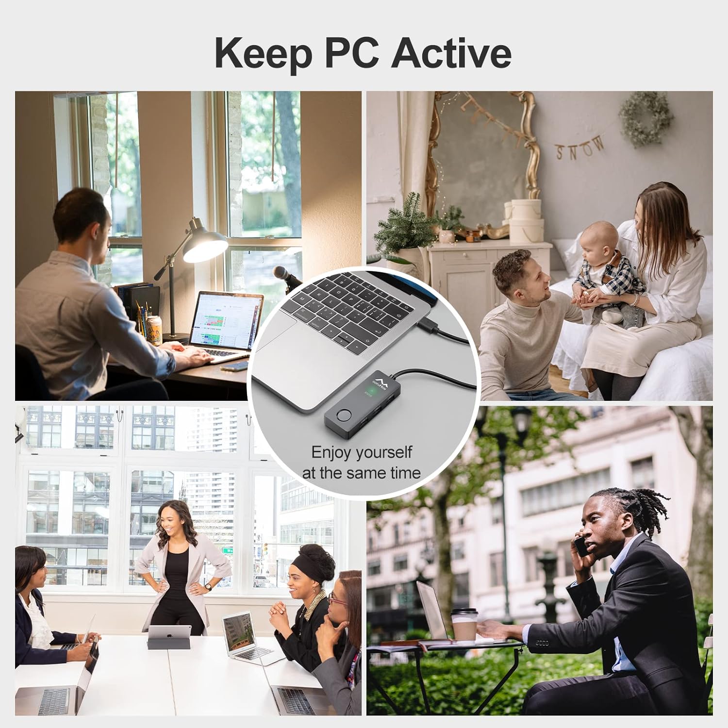 Вігглер клікер шейкер симулятор для миші Dofuhem MJUE Mouse Mover Jiggler з USB хабом - Зображення 5