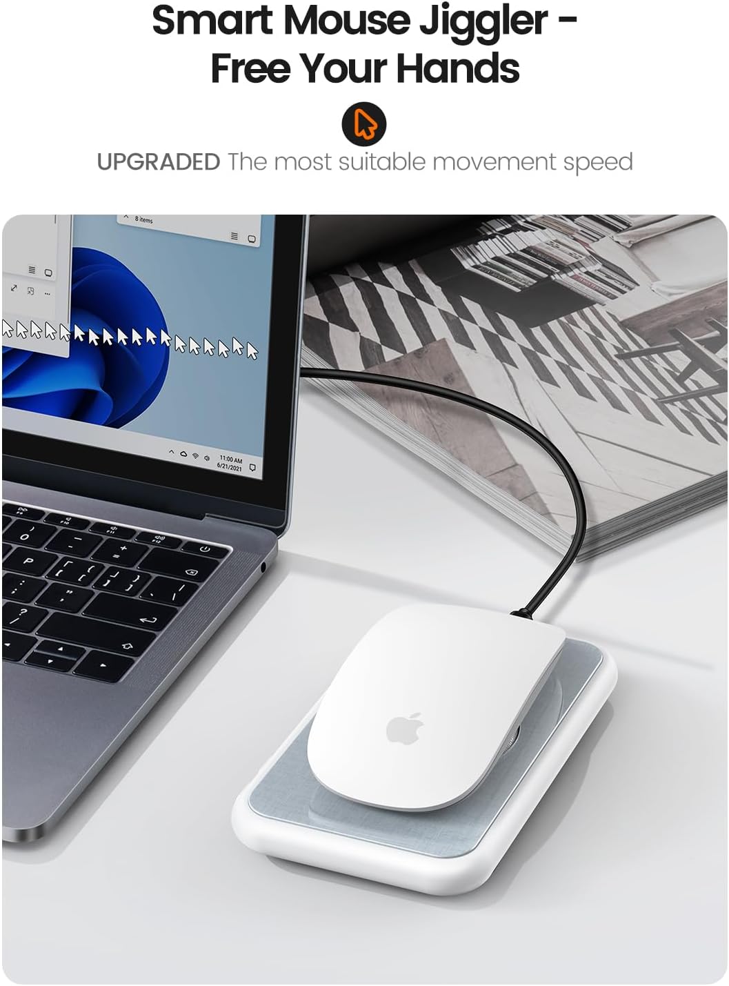 Вігглер клікер шейкер симулятор для миші Dofuhem Mouse Mover Jiggler білий - Зображення 5