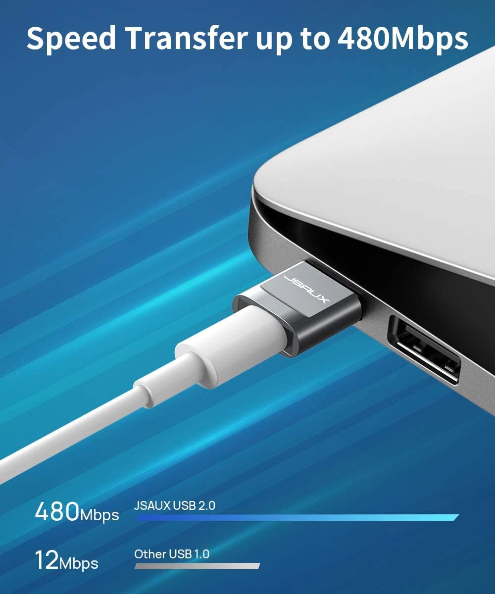 Адаптер-перехідник JSAUX Type-C to USB 2.0 480Mbps 2.4A - Зображення 5