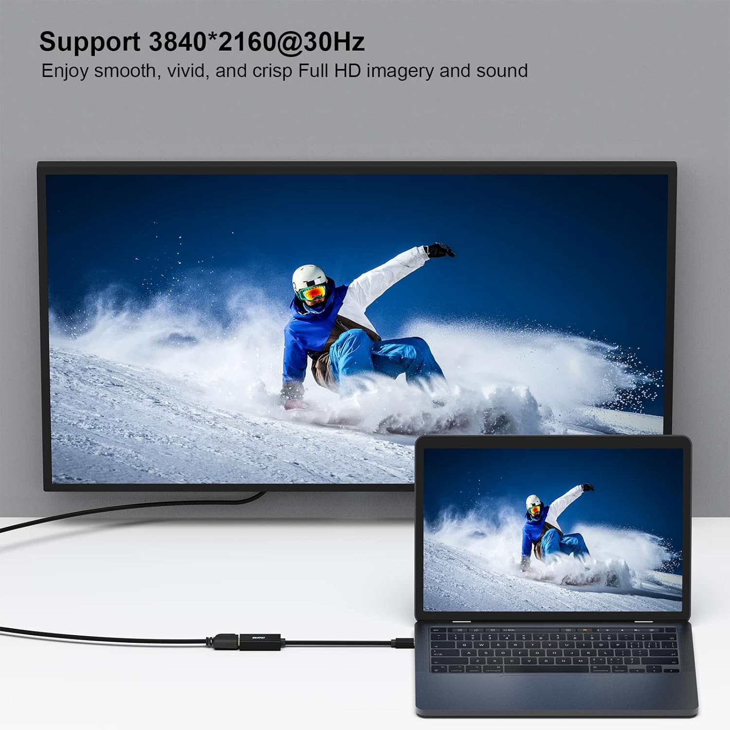 Адаптер BENFEI Mini DisplayPort to HDMI 4K 0.15м чорний - Зображення 5