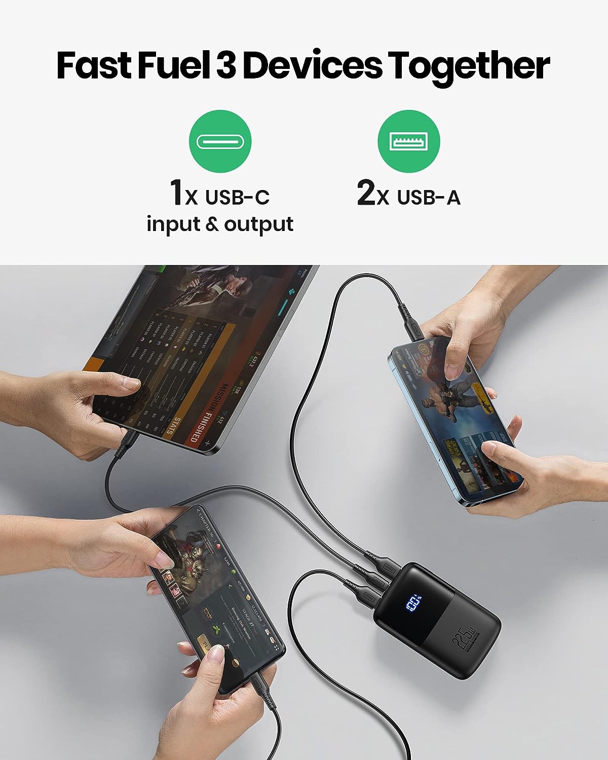 УМБ Powerbank INIU Portable Charger, Small 10000mAh 22.5W PD 3.0+QC 4.0 LED Display (BI-B61) - Зображення 6