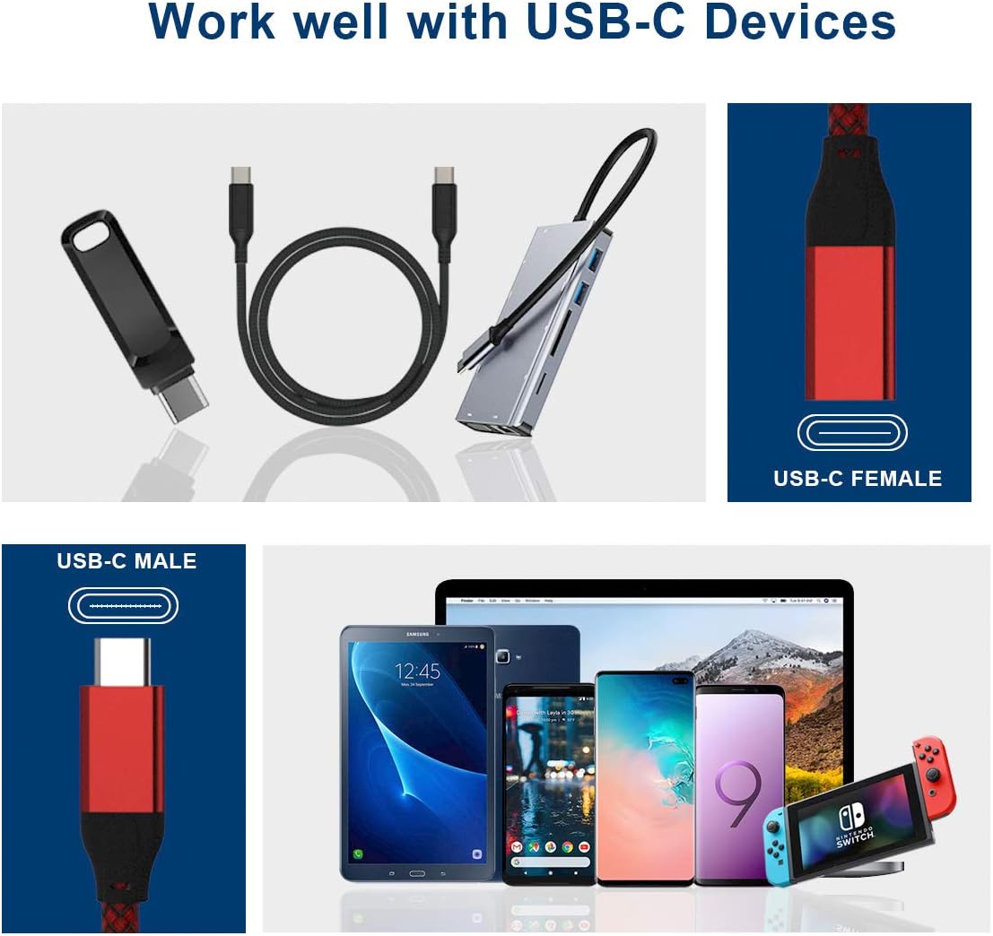 Кабель-подовжувач BASESAILOR Type-C to Type-C USB3.1 Gen2 10Gbps 100W 1м Red - Зображення 6