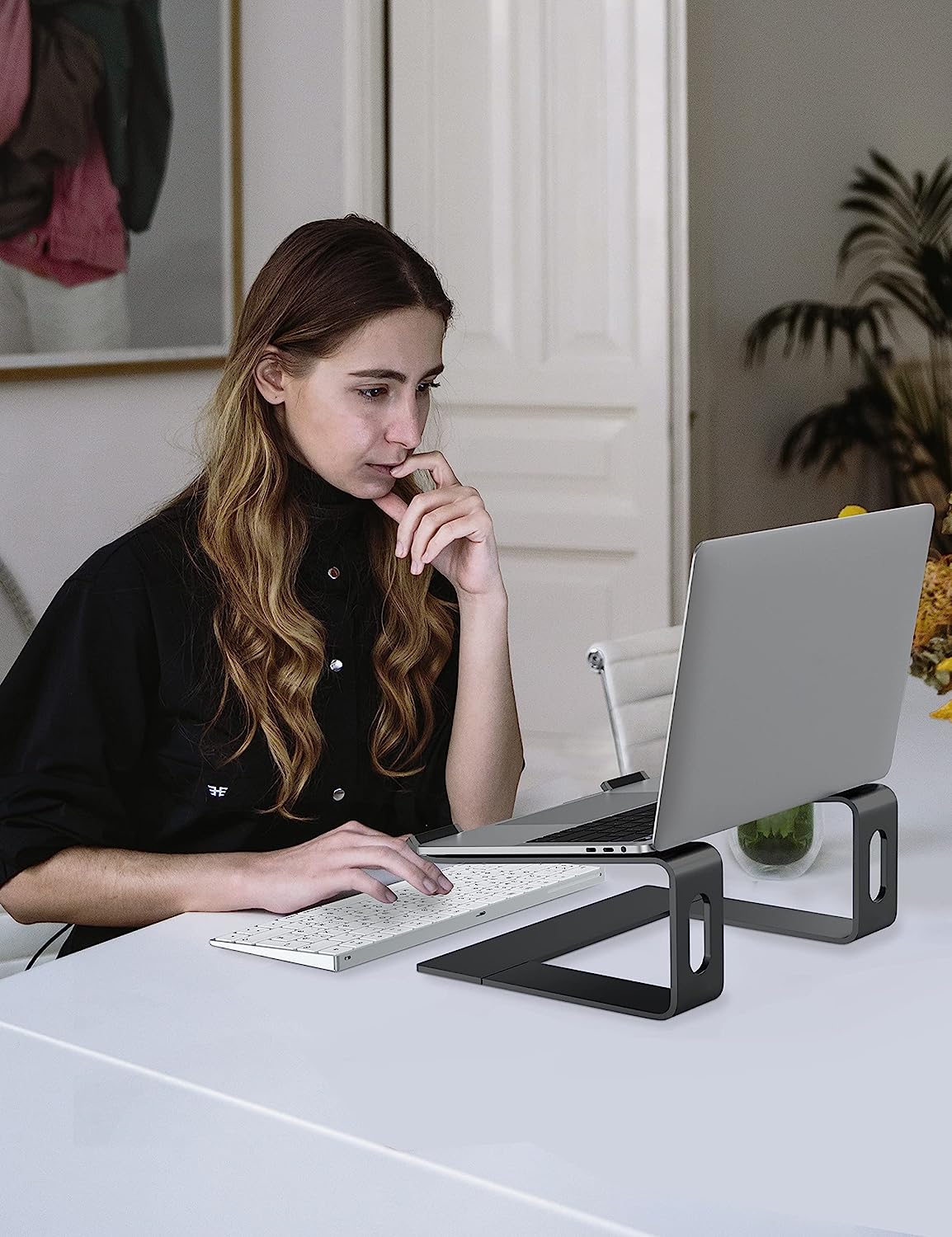 Підставка під ноутбук ALASHI Laptop Stand for Desk 10-15.6" Notebook, Aluminum, A-Black - Зображення 6