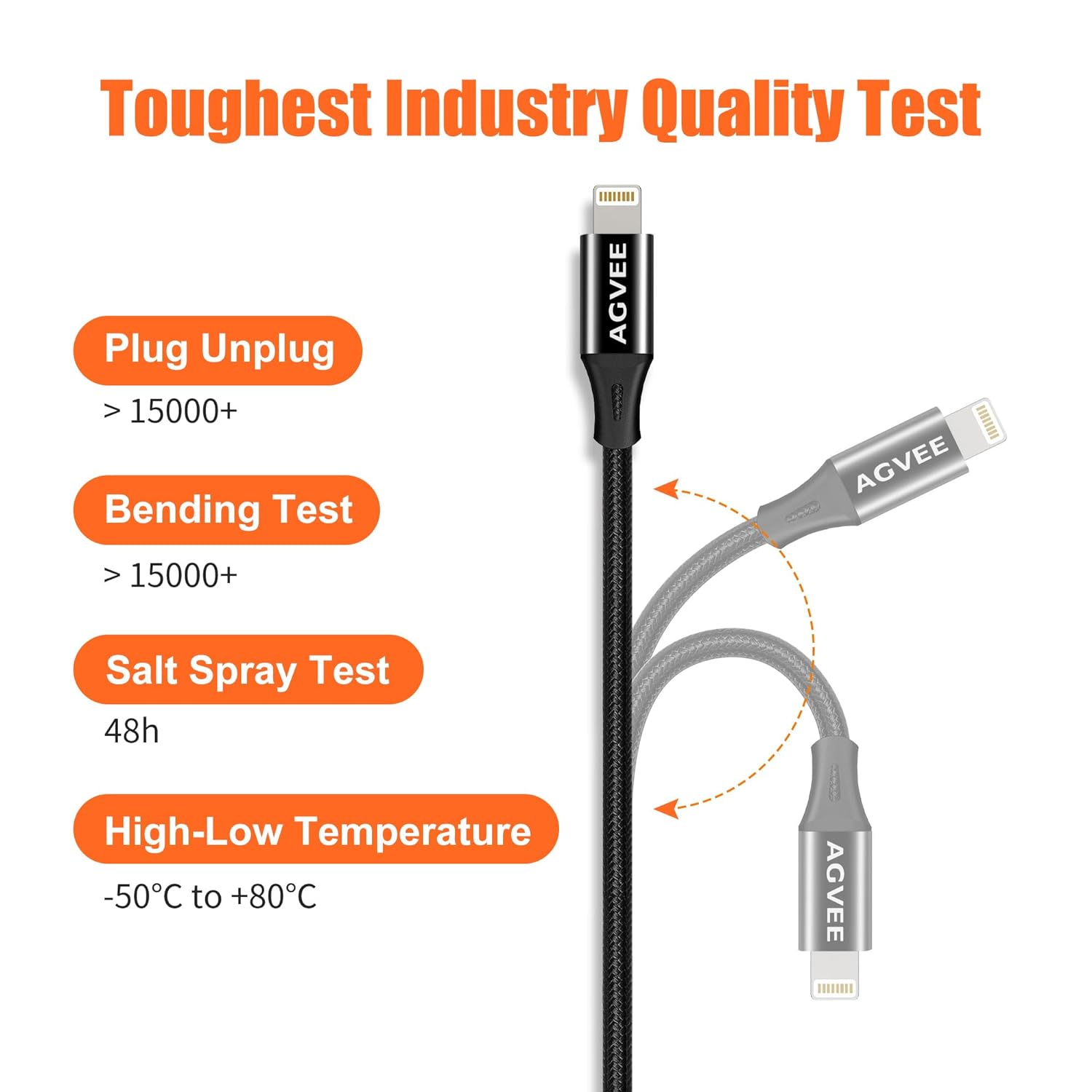 Кабель-подовжувач AGVEE Lightning 0.3м чорний - Зображення 3