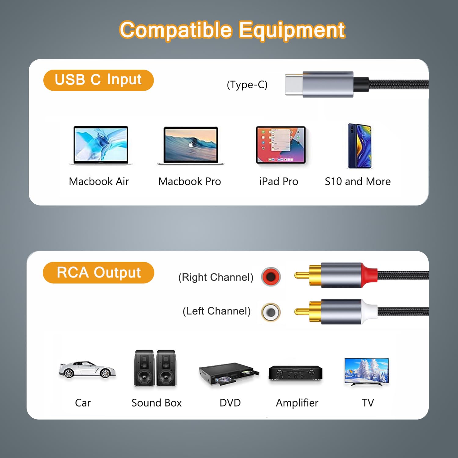 Кабель TIEDXIOY Type-C to RCA 1.2м - Зображення 6