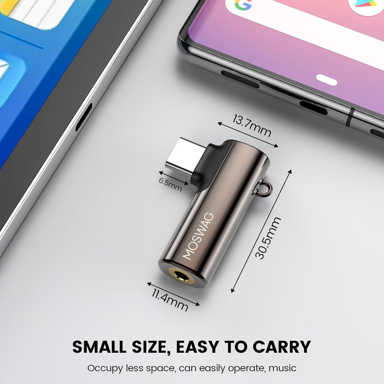 Адаптер MOSWAG USB Type C на 3.5мм broun - Зображення 6