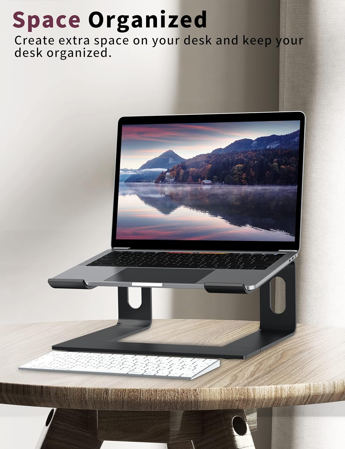 Підставка під ноутбук ALASHI Laptop Stand for Desk 10-15.6" Notebook, Aluminum, A-Black - Зображення 7