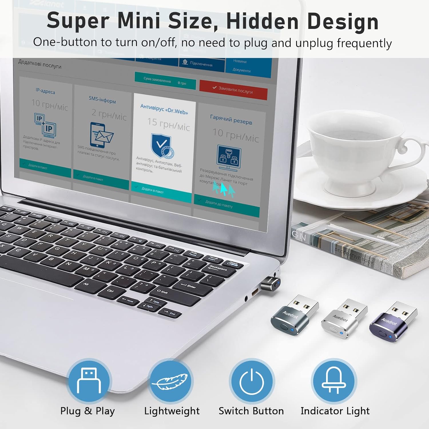 Віглер клікер шейкер симулятор для миші AUEDROT Mouse Mover Jiggler Metal Mini black - Зображення 7