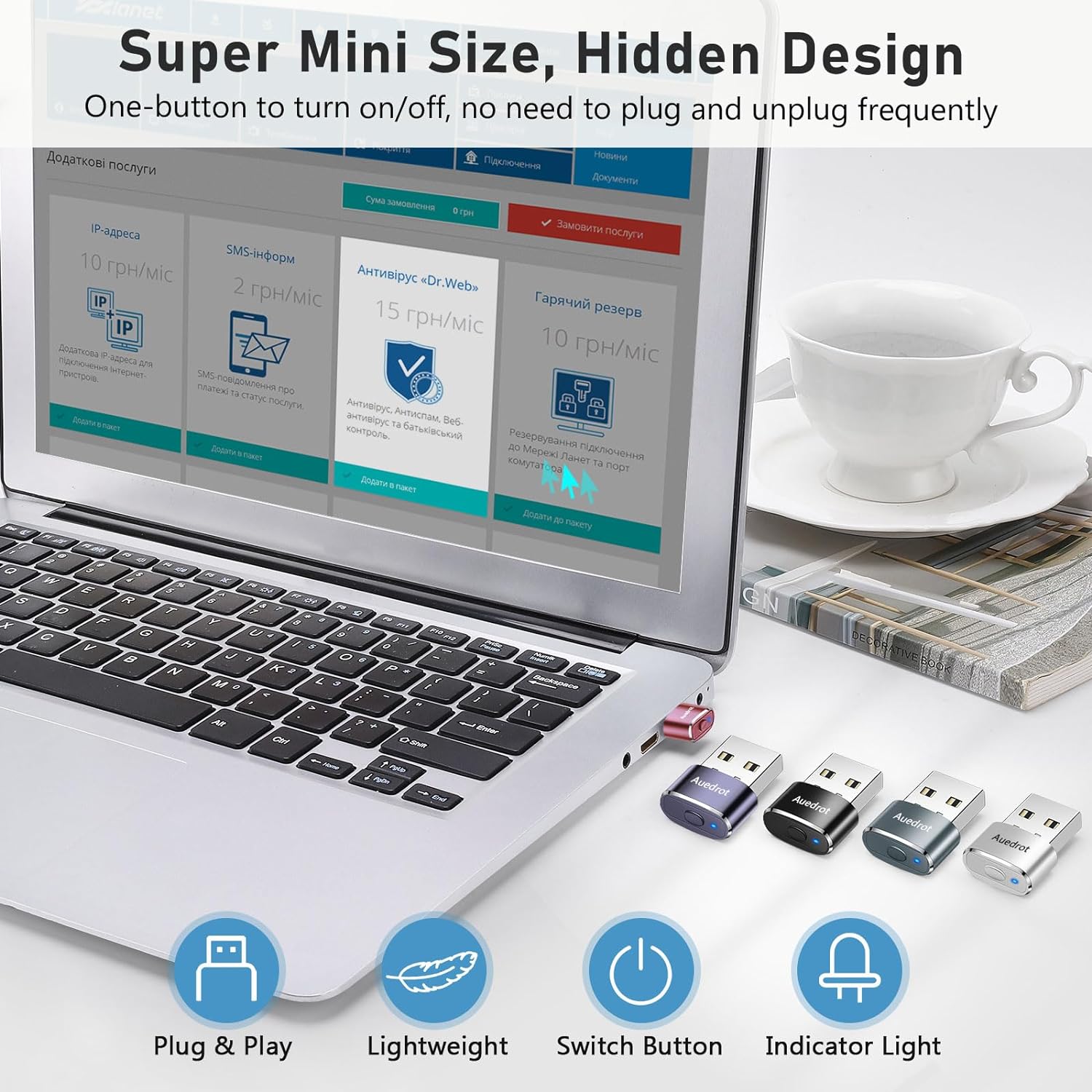 Віглер клікер шейкер симулятор для миші AUEDROT Mouse Mover Jiggler Metal Mini Rose Gold - Зображення 7